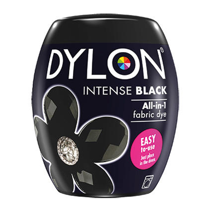 Dylon Fabric Machine Dye, Black, 350g Pod with Salt - Ribbonmoon