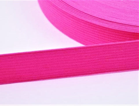 E091 25mm (1" inch) Fuchsia Pink Coloured Woven Flat Elastic.
