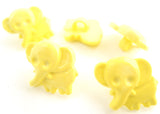 B15838 15mm Lemon Elephant Shaped Novelty Shank Button