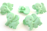 B15830 15mm Mint Green Elephant Shaped Novelty Shank Button