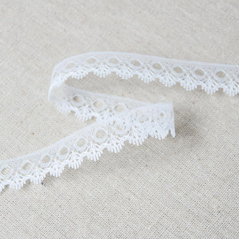 L531 18mm White Eyelet or Knitting In Flat Lace