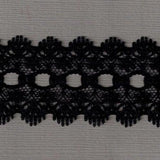 L521 35mm Black Eyelet or Knitting In Flat Lace