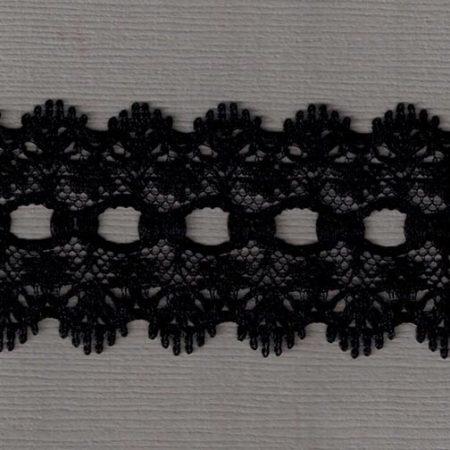 L521 35mm Black Eyelet or Knitting In Flat Lace