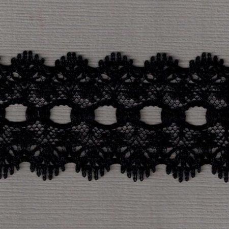 L521 35mm Black Eyelet or Knitting In Flat Lace