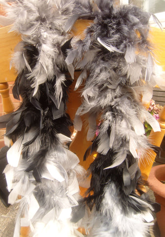 Feather Boa Greys,Black and White Approx 1.7 Metres Long