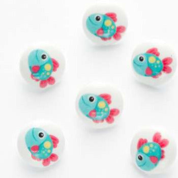 B7061 15mm Fish Picture Design Novelty Childrens Shank Button