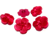 B12695 18mm Cardinal Red Flower Shaped Shank Button,Vivid Gloss Shimmer
