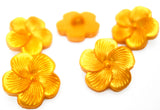 B12694 18mm Yellow Flower Shaped Shank Button,Vivid Gloss Shimmer