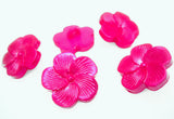 B12696 18mm Hot Pink Flower Shaped Shank Button,Vivid Gloss Shimmer