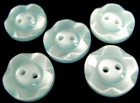 B18051 16mm Pale Blue Dished Edge (Fruit Gum) Polyester 2 Hole Button