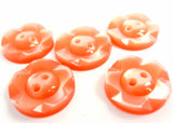 B17445 14mm Peach Dished Edge (Fruit Gum) Polyester 2 Hole Button