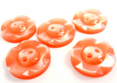 B18065 16mm Peach Dished Edge (Fruit Gum) Polyester 2 Hole Button