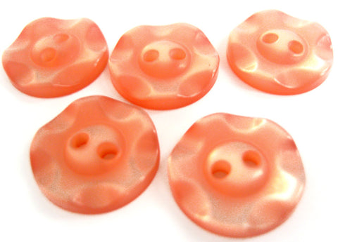 B18069 16mm Rose Gold Dished Edge (Fruit Gum) Polyester 2 Hole Button