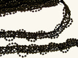 FT001 17mm Black Braid Trimming with Bead Decoration
