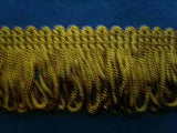 FT1474L 3cm Golden Olive Dense Looped Dress Fringe