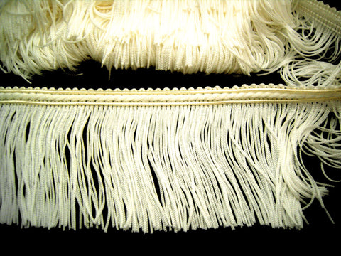 FT1851 75mm Bridal White and Ivory Cut Fringe on a Corded Braid