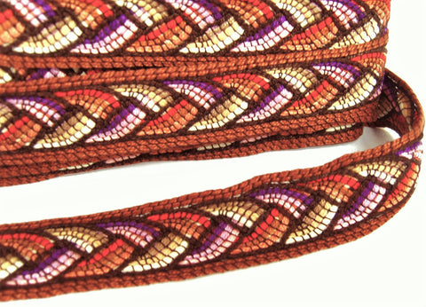 FT3135 30mm Mutli Coloured Vintage Braid Trimming