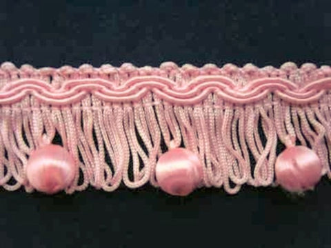 FT467 32mm Tea Rose Pink Bobble Fringe Trimming
