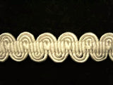 FT632 14mm Bridal White Scroll Gimp Braid Trimming