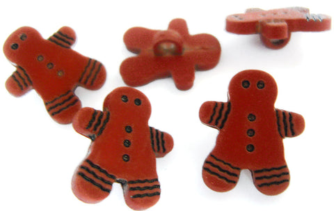 B5106 17mm Redwood Gingerbread Man Novelty Childrens Shank Button