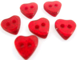 B11705 9mm Red Glittery Love Heart Shape 2 Hole Button