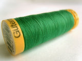 100 Metre Spool, Gutermann 100% Natural Cotton Sewing Thread with a Silky Finish green