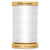 GTC 5709 400mtr Spool White Gutermann 100% Cotton Sewing Thread