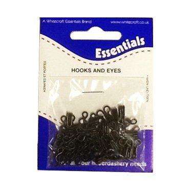 HOOKEYE14 Black Size 1 Hook and Eyes, 24 sets in each pack