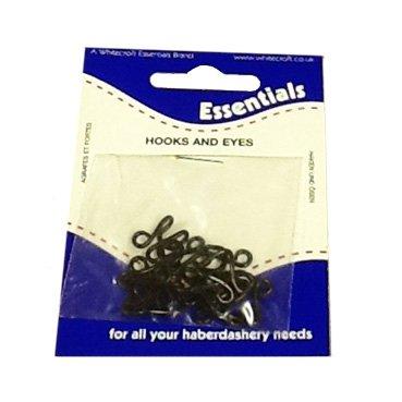 HOOKEYE15 Black Large Hook and Eyes, 6 sets in each pack