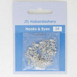 HOOKEYE04 Silver Size 1 Hook and Eyes, 24 sets in each pack
