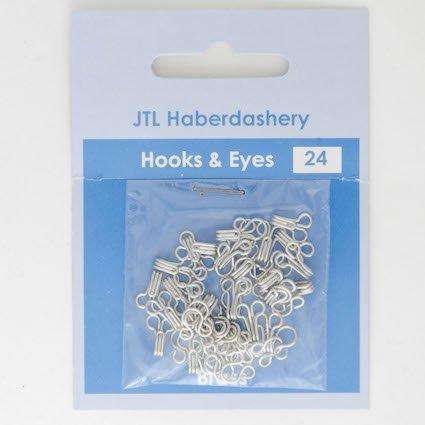 HOOKEYE11 Silver Size 0 Hook and Eyes, 24 sets in each pack