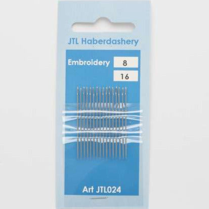 N027 Embroidery Hand Sewing Needles Size 8, 16 Needles