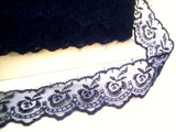 L020 42mm Ink Navy Flat Embroidered Lace