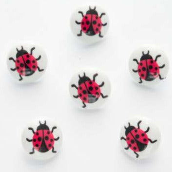 B7124 15mm Ladybird Picture Design Novelty Childrens Shank Button