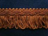FT1144 3cm Pale Sable Brown Looped Fringe on a Decorated Braid - Ribbonmoon