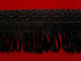 FT1859 35mm Black Looped Fringe on a Decorated Braid - Ribbonmoon
