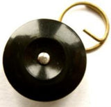 B4451 19mm Black Chefs Button with a Removeable Split Ring - Ribbonmoon