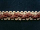 FT1055 13mm Cream and Dusky Mauve Pink Braid Trimming - Ribbonmoon