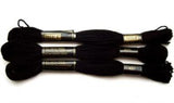 S420 8 Metre Skein Black Cotton Embroidery Thread, 6 Strand Colourfast - Ribbonmoon