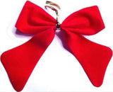 RB327 Red Velveteen Large Ribbon Bow with a Gold Wire Tie