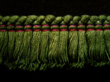 FT1021 23mm Deep Leaf Green Cut Ruched Fringing - Ribbonmoon