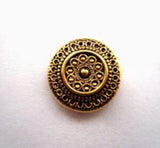 B14475 14mm Gilded Antique Gold Poly Textured Shank Button - Ribbonmoon