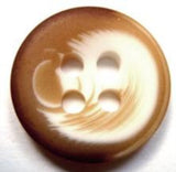 B16131 22mm Browns and Natural Matt 4 Hole Button - Ribbonmoon