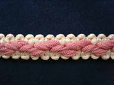 FT357 13mm Cream and Dusky Pink Braid Trimming
