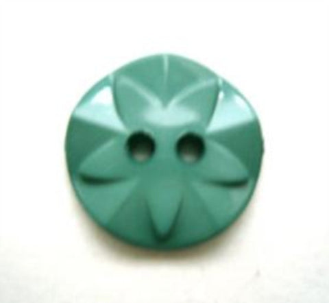 B10151 17mm Dusky Pale Jade Green Flower Design 2 Hole Button - Ribbonmoon