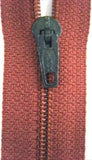 Z3486 YKK 20cm Old Brick Pink Pin Lock No.2 Closed End Zip - Ribbonmoon
