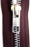 Z4793 41cm Brown YKK Metal Teeth No.5 Open End Zip - Ribbonmoon