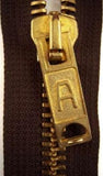 Z3235 60cm Dark Brown Double Ended Zip, Brass Teeth No.8 - Ribbonmoon