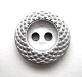 B7777 16mm Metallic Effect Silver Grey Textured Rim 2 Hole Button