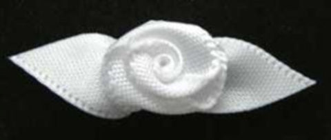 RB224 32mm White Satin Ribbon Rose - Ribbonmoon